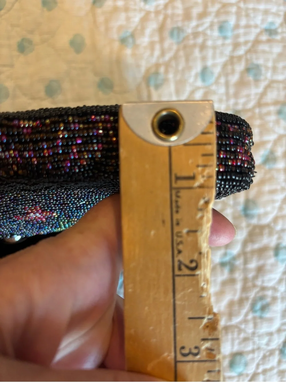 Vintage Beaded glam Wristlet Clutch Geometric Boho Festival Southwestern Bag